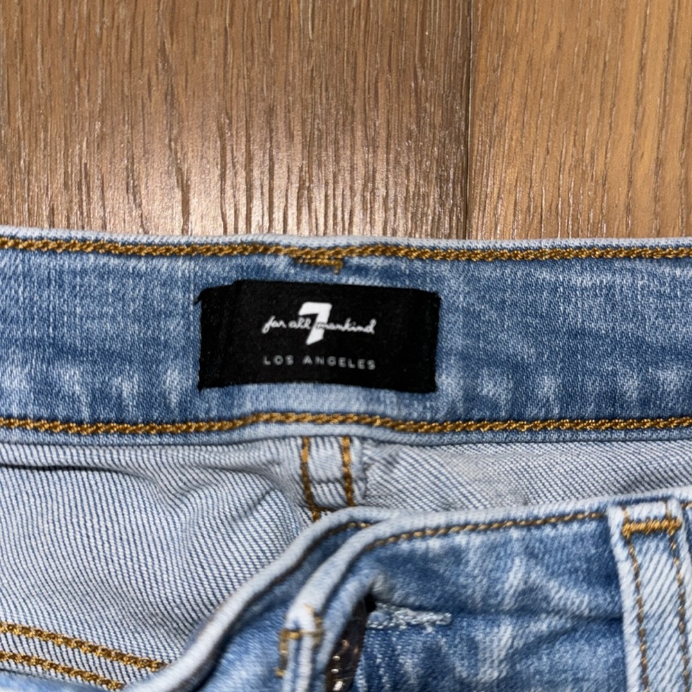 7 For All Mankind Denim High Waist Slim Kick Jeans - Picture 3 of 5